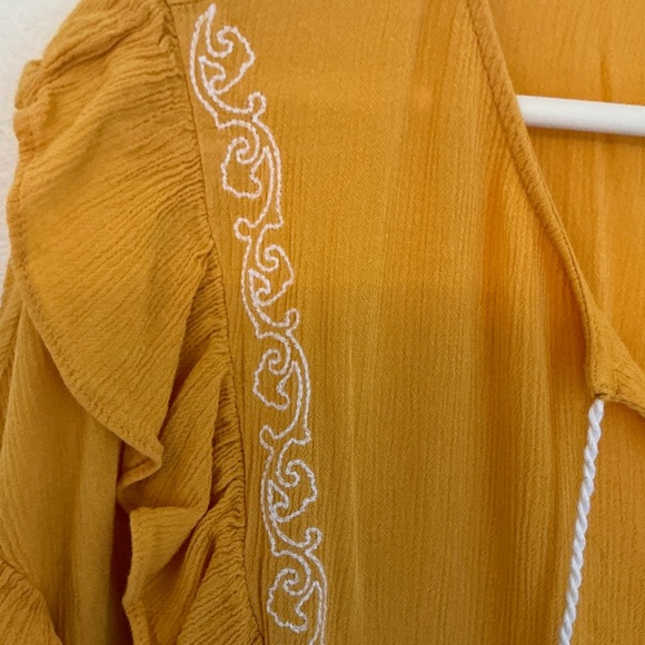 Yellow Ruffle Front Top - Picture 2 of 3